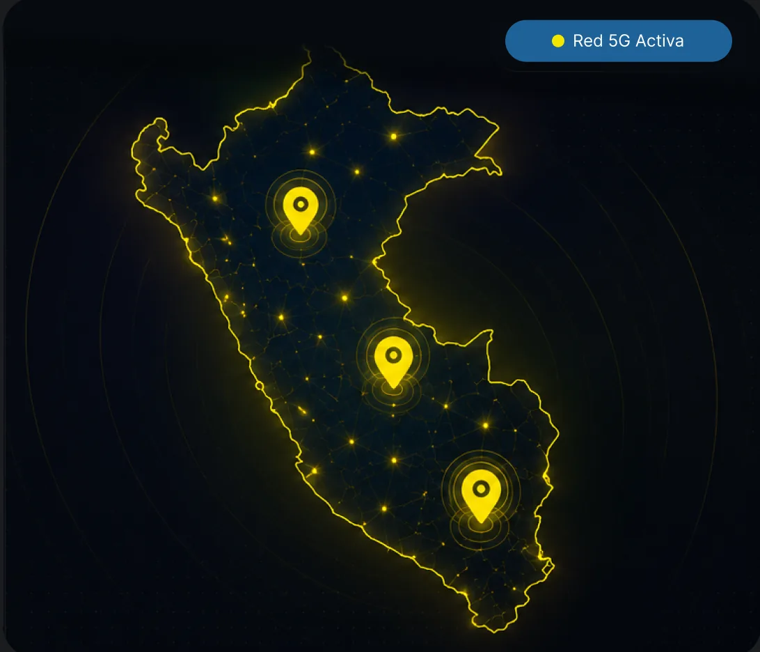 Mapa del Per&uacute; con la red 5G activa de Bitel